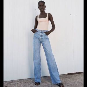 Zara Wide Leg Full Length Jeans sz 6